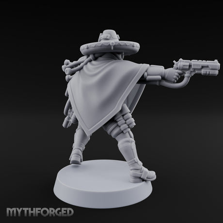 Dual Pistol Drawing Warforged Outlaw Miniature for Dungeons and Dragons, Pathfinder or other TTRPGs