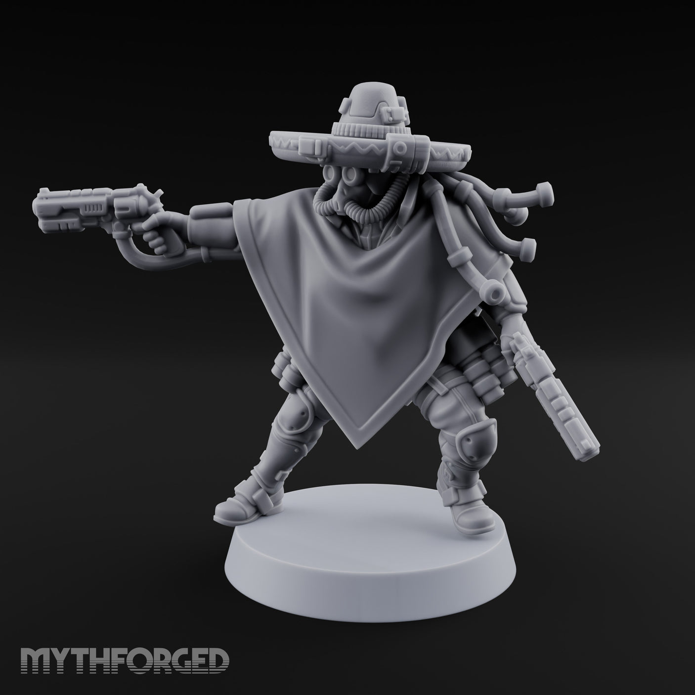 Dual Pistol Drawing Warforged Outlaw Miniature for Dungeons and Dragons, Pathfinder or other TTRPGs