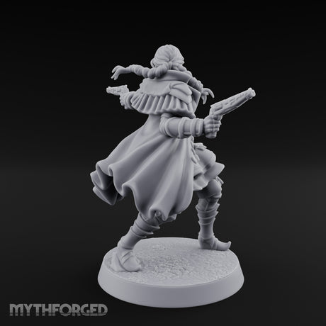 Dual Pistols Blazing Human Gunslinger Miniature for Dungeons and Dragons, Pathfinder or other TTRPGs