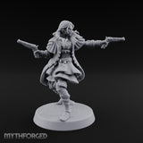 Dual Pistols Blazing Human Gunslinger Miniature for Dungeons and Dragons, Pathfinder or other TTRPGs