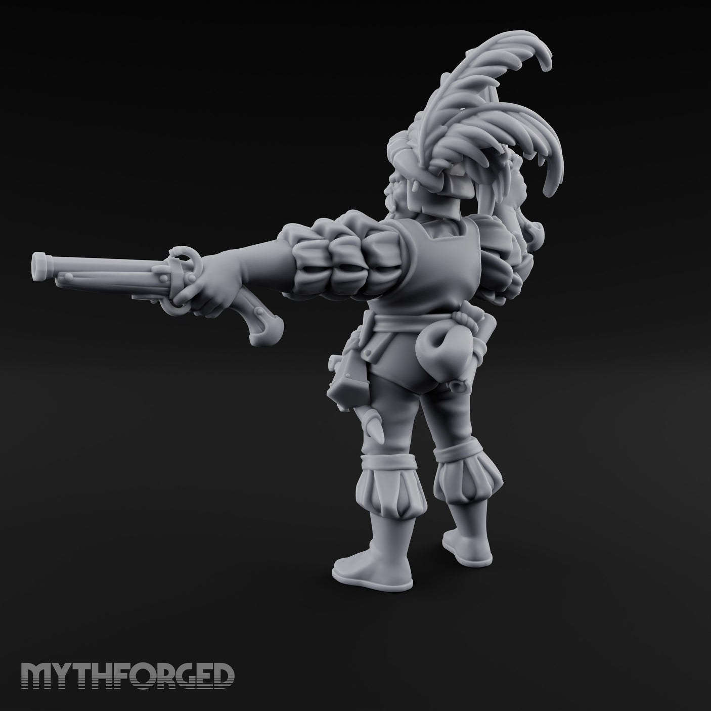 Dual Pistols Levelled Human Duelist Miniature for Dungeons and Dragons, Pathfinder or other TTRPGs