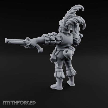 Dual Pistols Levelled Human Duelist Miniature for Dungeons and Dragons, Pathfinder or other TTRPGs