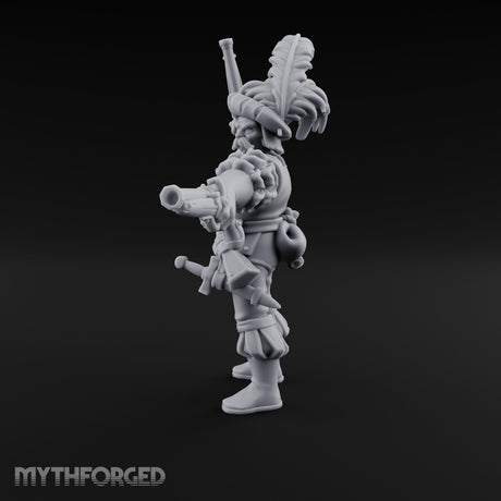 Dual Pistols Levelled Human Duelist Miniature for Dungeons and Dragons, Pathfinder or other TTRPGs