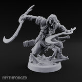 Dual Sickle Whirling Human Ranger Miniature for Dungeons and Dragons, Pathfinder or other TTRPGs