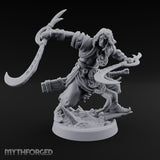 Dual Sickle Whirling Human Ranger Miniature for Dungeons and Dragons, Pathfinder or other TTRPGs