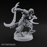 Dual Sickle Whirling Human Ranger Miniature for Dungeons and Dragons, Pathfinder or other TTRPGs