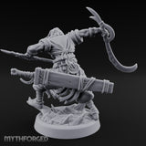 Dual Sickle Whirling Human Ranger Miniature for Dungeons and Dragons, Pathfinder or other TTRPGs