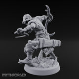 Dual Sickle Whirling Human Ranger Miniature for Dungeons and Dragons, Pathfinder or other TTRPGs