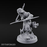 Dual Sickle Whirling Human Ranger Miniature for Dungeons and Dragons, Pathfinder or other TTRPGs