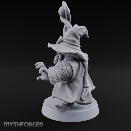 Dual Staff Brandishing Dwarf Wizard Miniature for Dungeons and Dragons, Pathfinder or other TTRPGs