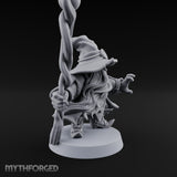 Dual Staff Brandishing Dwarf Wizard Miniature for Dungeons and Dragons, Pathfinder or other TTRPGs