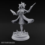 Dual Wand Wielding Elf Lich Sorceress Miniature for Dungeons and Dragons, Pathfinder or other TTRPGs