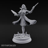 Dual Wand Wielding Elf Lich Sorceress Miniature for Dungeons and Dragons, Pathfinder or other TTRPGs