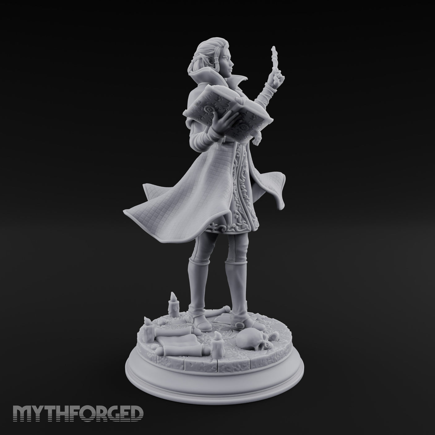 Dual Wand Wielding Elf Lich Sorceress Miniature for Dungeons and Dragons, Pathfinder or other TTRPGs