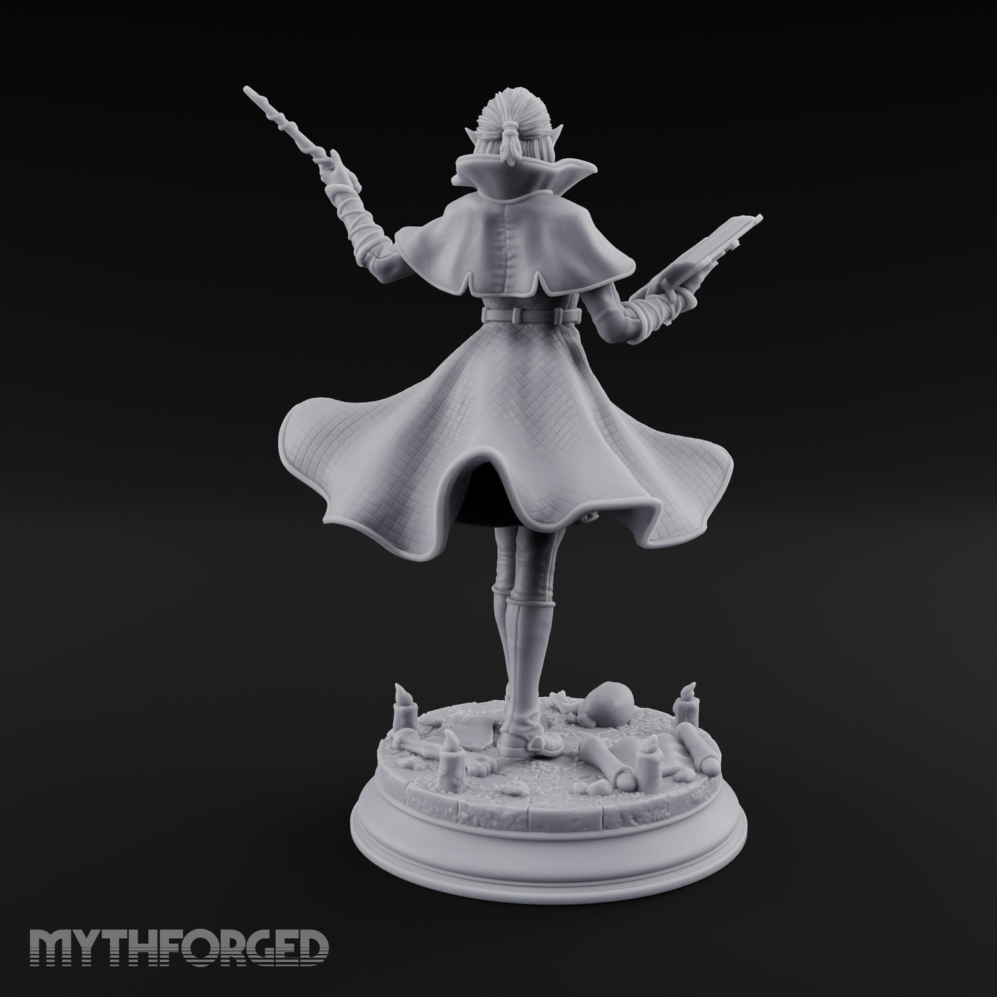 Dual Wand Wielding Elf Lich Sorceress Miniature for Dungeons and Dragons, Pathfinder or other TTRPGs