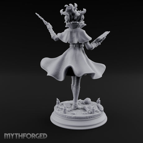 Dual Wand Wielding Elf Lich Sorceress Miniature for Dungeons and Dragons, Pathfinder or other TTRPGs