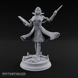 Dual Wand Wielding Elf Lich Sorceress Miniature for Dungeons and Dragons, Pathfinder or other TTRPGs