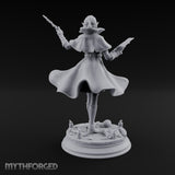Dual Wand Wielding Elf Lich Sorceress Miniature for Dungeons and Dragons, Pathfinder or other TTRPGs