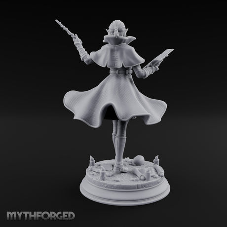 Dual Wand Wielding Elf Lich Sorceress Miniature for Dungeons and Dragons, Pathfinder or other TTRPGs