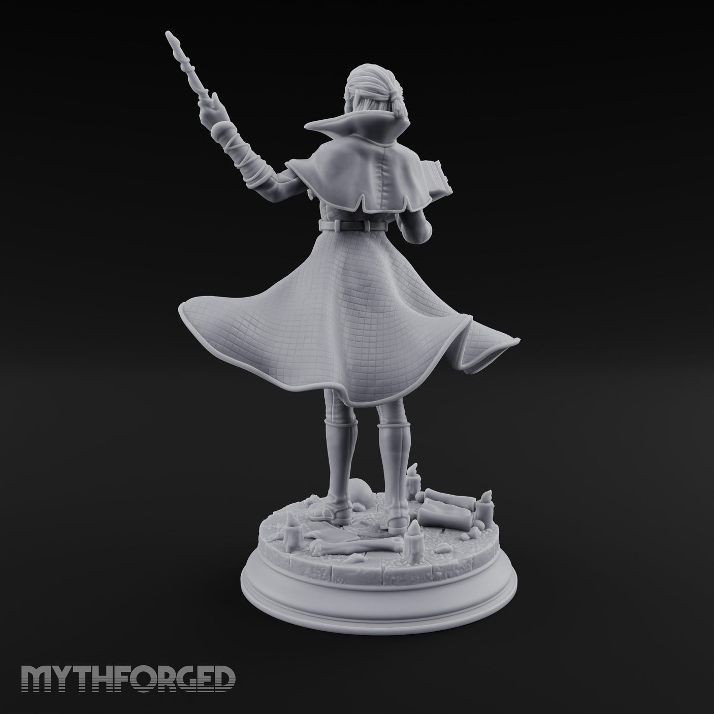 Dual Wand Wielding Elf Lich Sorceress Miniature for Dungeons and Dragons, Pathfinder or other TTRPGs