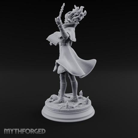 Dual Wand Wielding Elf Lich Sorceress Miniature for Dungeons and Dragons, Pathfinder or other TTRPGs