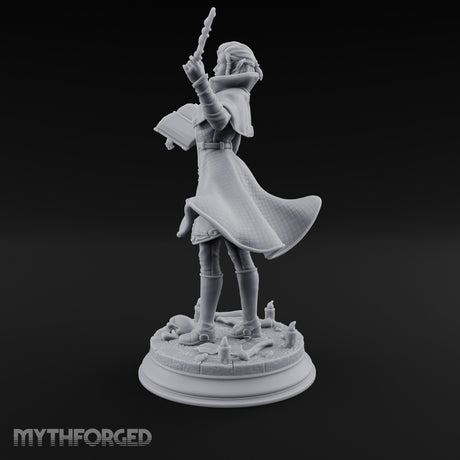 Dual Wand Wielding Elf Lich Sorceress Miniature for Dungeons and Dragons, Pathfinder or other TTRPGs