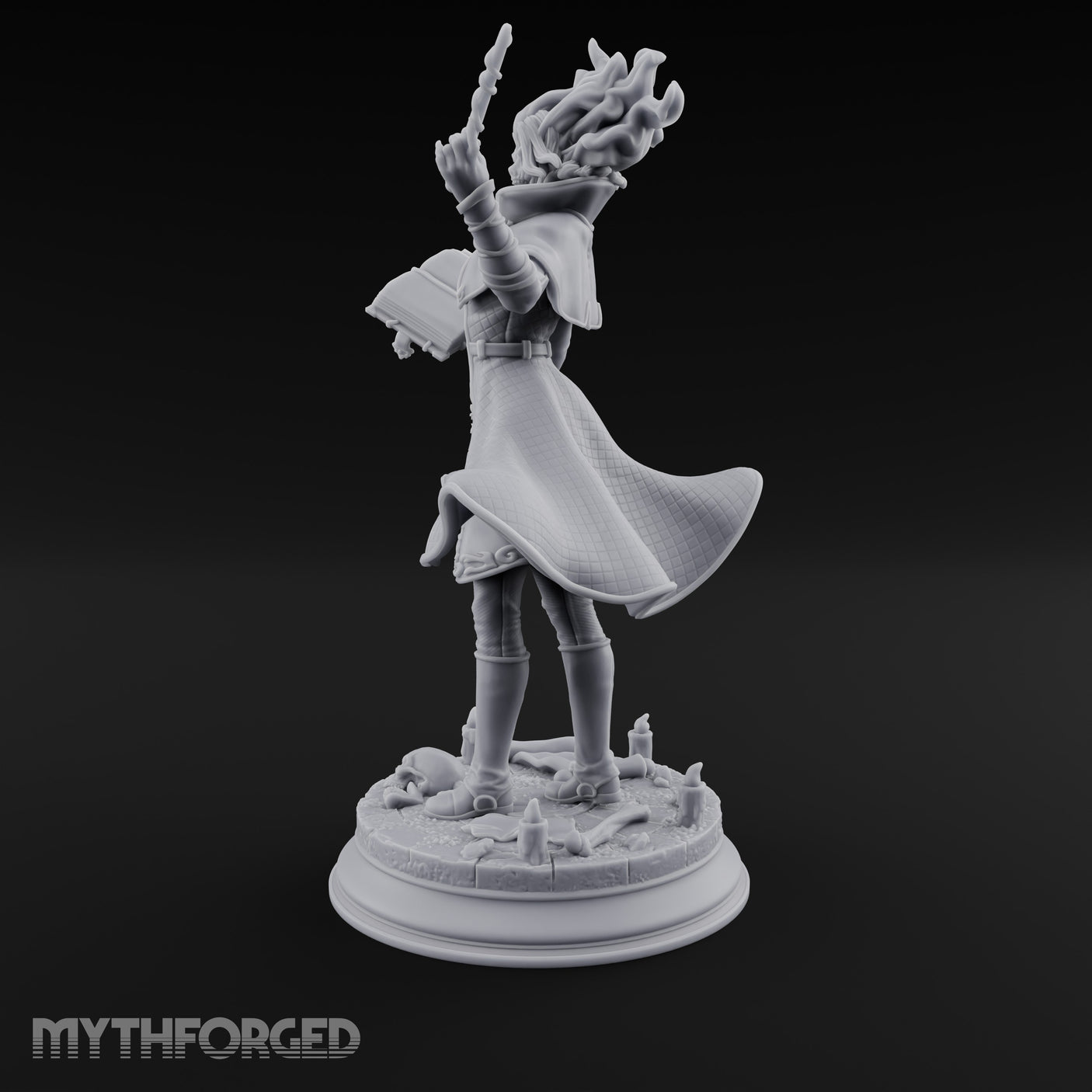 Dual Wand Wielding Elf Lich Sorceress Miniature for Dungeons and Dragons, Pathfinder or other TTRPGs