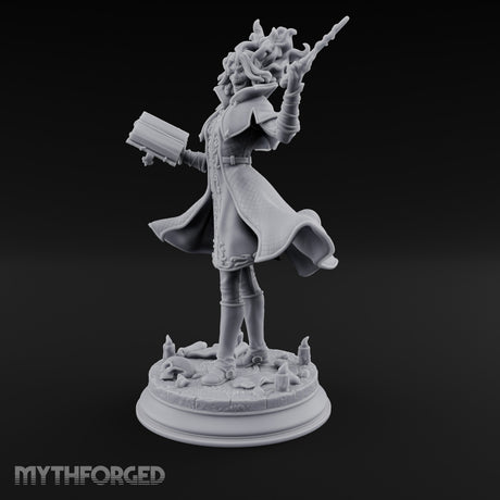 Dual Wand Wielding Elf Lich Sorceress Miniature for Dungeons and Dragons, Pathfinder or other TTRPGs