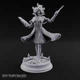Dual Wand Wielding Elf Lich Sorceress Miniature for Dungeons and Dragons, Pathfinder or other TTRPGs