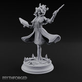 Dual Wand Wielding Elf Lich Sorceress Miniature for Dungeons and Dragons, Pathfinder or other TTRPGs