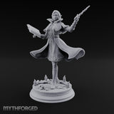 Dual Wand Wielding Elf Lich Sorceress Miniature for Dungeons and Dragons, Pathfinder or other TTRPGs