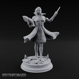 Dual Wand Wielding Elf Lich Sorceress Miniature for Dungeons and Dragons, Pathfinder or other TTRPGs
