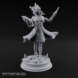 Dual Wand Wielding Elf Lich Sorceress Miniature for Dungeons and Dragons, Pathfinder or other TTRPGs