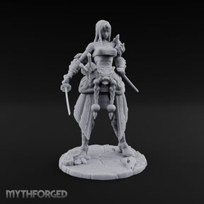 Dual Wielding Human Duelist Miniature for Dungeons and Dragons, Pathfinder or other TTRPGs