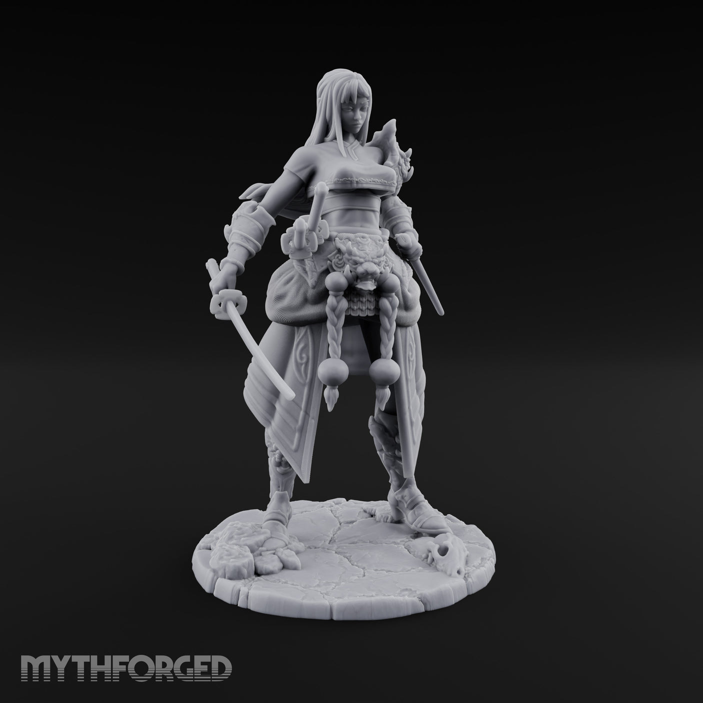 Dual Wielding Human Duelist Miniature for Dungeons and Dragons, Pathfinder or other TTRPGs