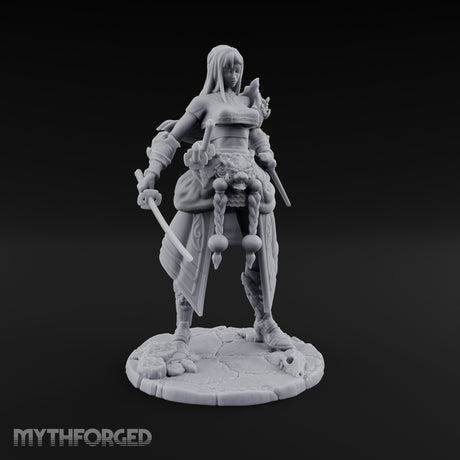 Dual Wielding Human Duelist Miniature for Dungeons and Dragons, Pathfinder or other TTRPGs