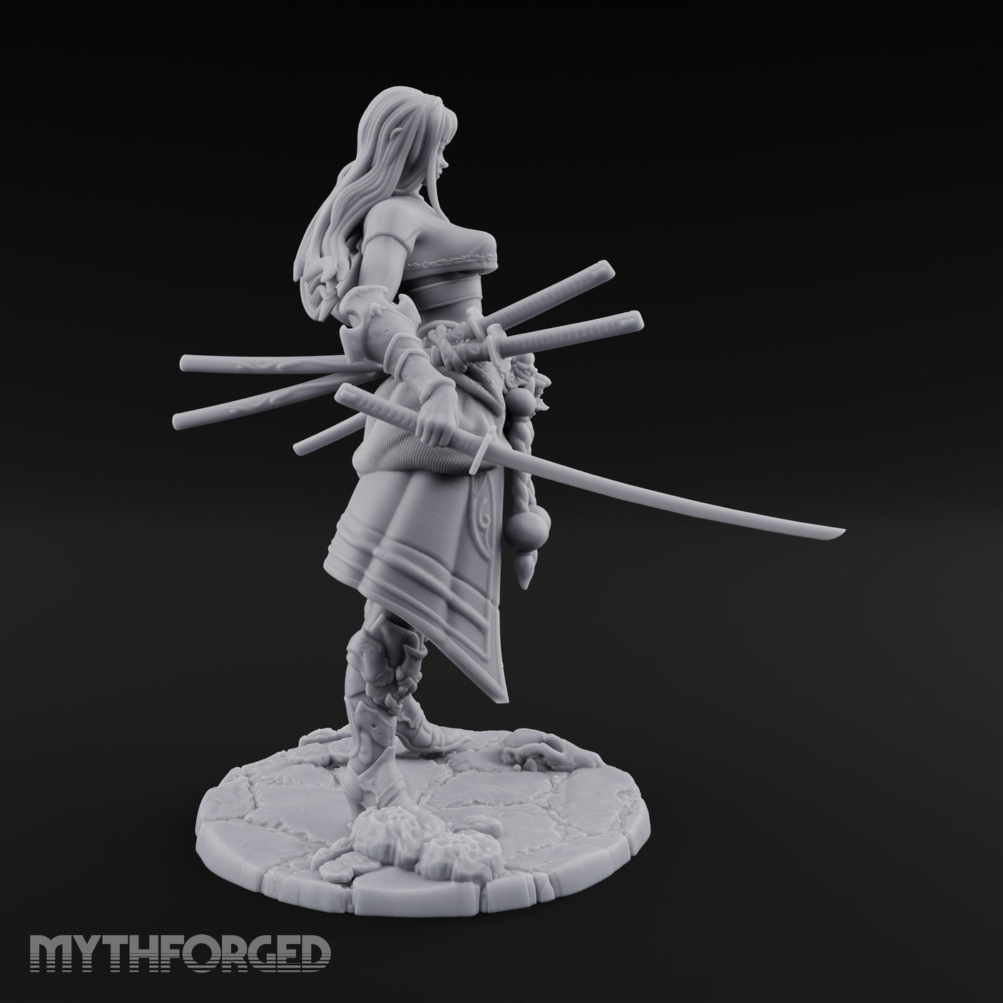 Dual Wielding Human Duelist Miniature for Dungeons and Dragons, Pathfinder or other TTRPGs