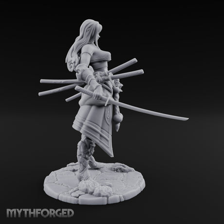 Dual Wielding Human Duelist Miniature for Dungeons and Dragons, Pathfinder or other TTRPGs