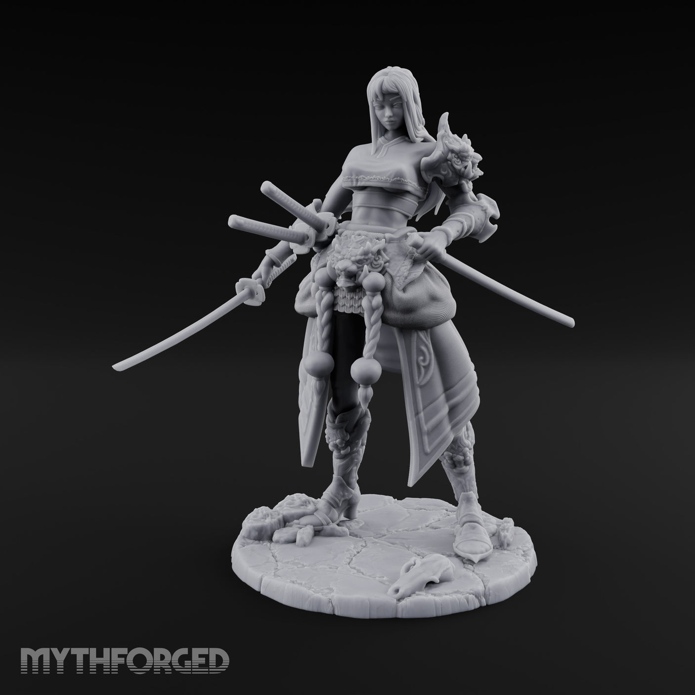 Dual Wielding Human Duelist Miniature for Dungeons and Dragons, Pathfinder or other TTRPGs
