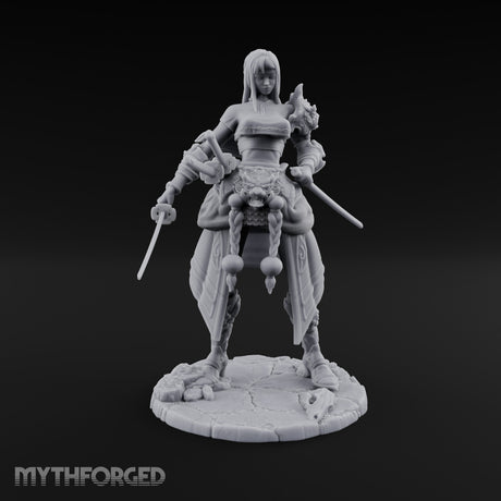 Dual Wielding Human Duelist Miniature for Dungeons and Dragons, Pathfinder or other TTRPGs