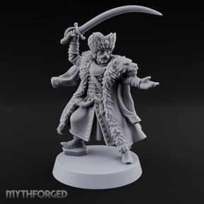 Sabre Flourishing Hussar Officer Miniature for Dungeons and Dragons, Pathfinder or other TTRPGs