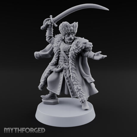 Sabre Flourishing Hussar Officer Miniature for Dungeons and Dragons, Pathfinder or other TTRPGs