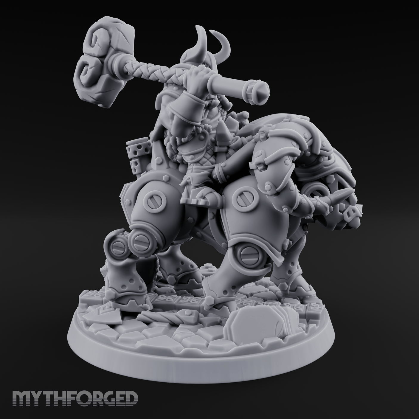 Cannon Shouldering Golem Gunner Miniature for Dungeons and Dragons, Pathfinder or other TTRPGs