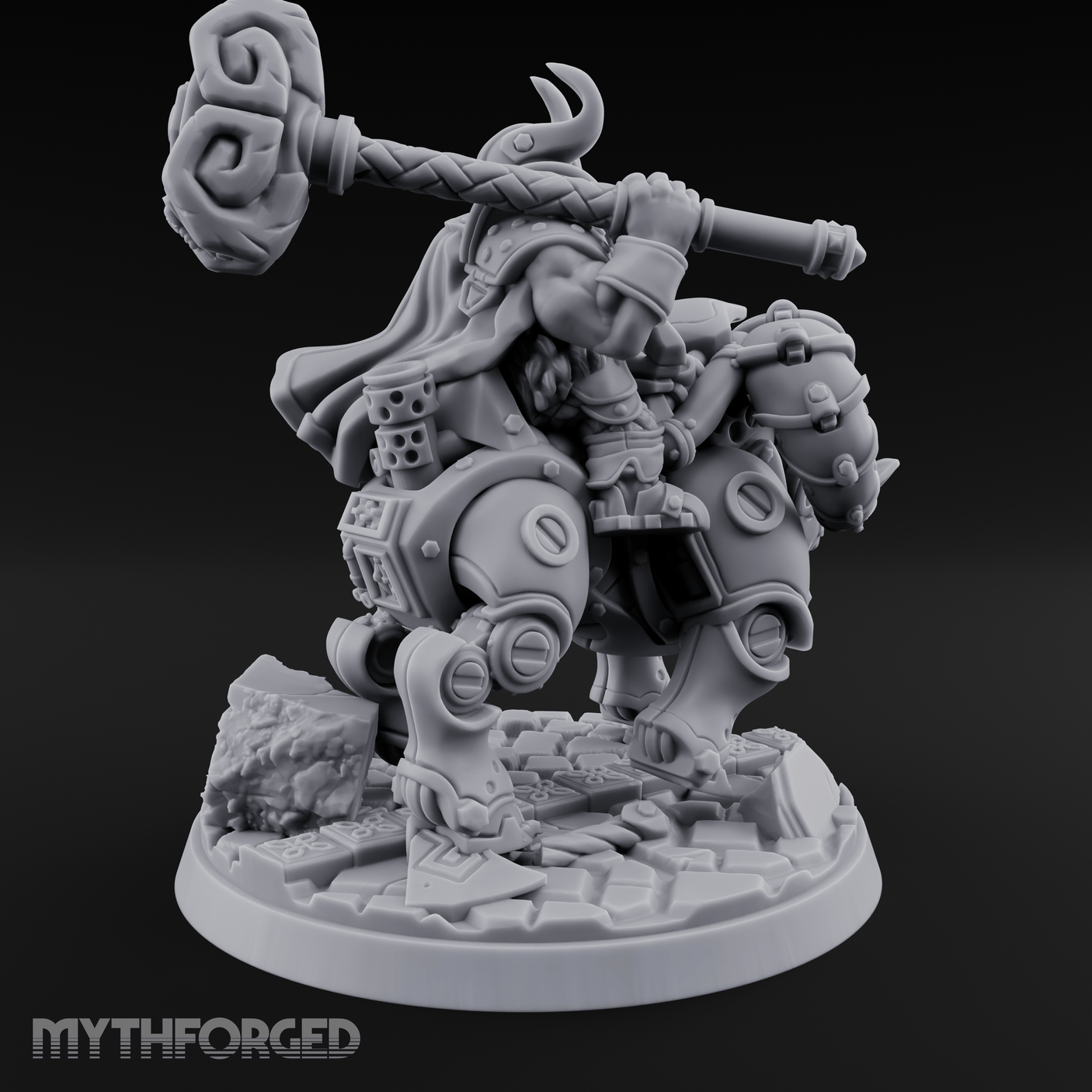 Cannon Shouldering Golem Gunner Miniature for Dungeons and Dragons, Pathfinder or other TTRPGs