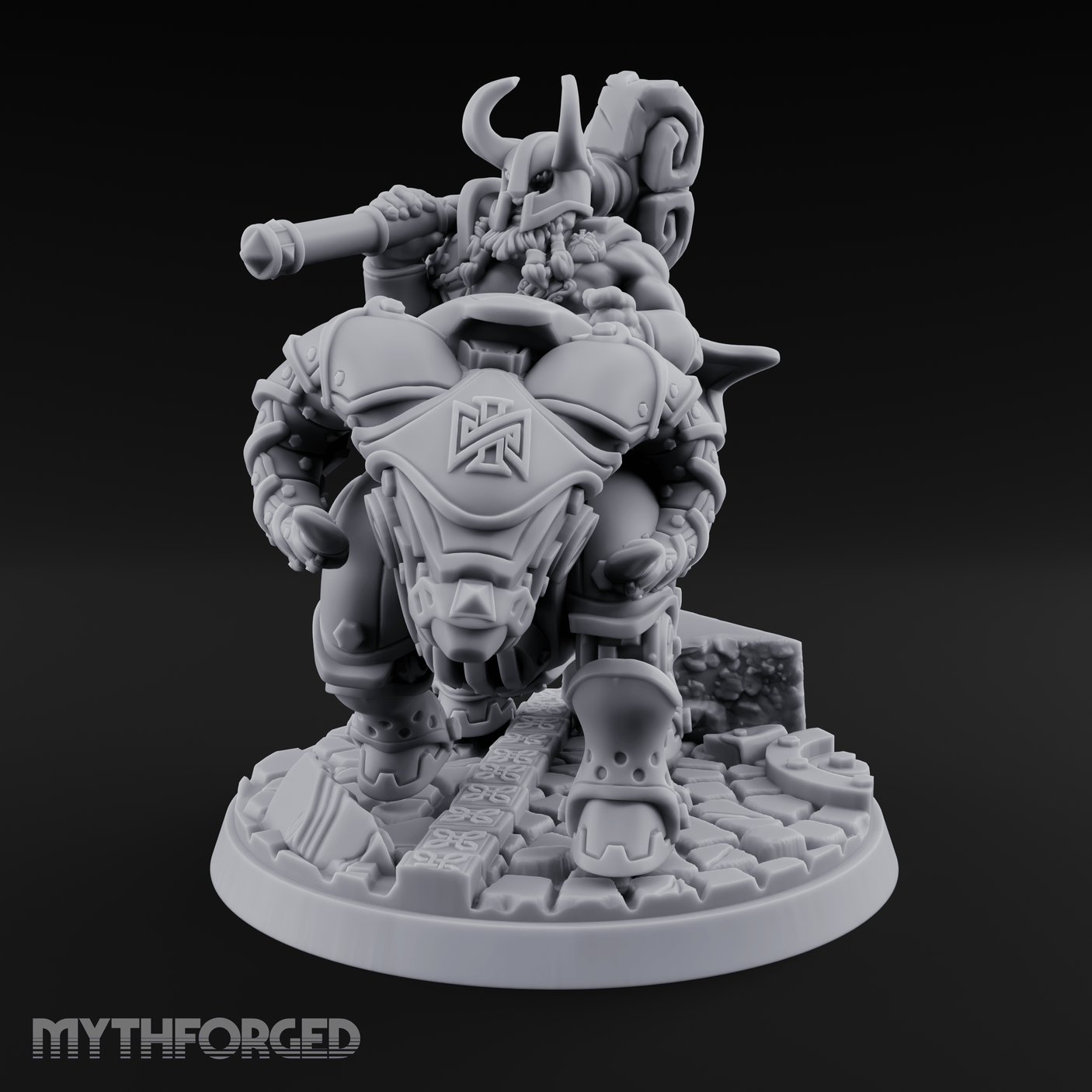 Cannon Shouldering Golem Gunner Miniature for Dungeons and Dragons, Pathfinder or other TTRPGs