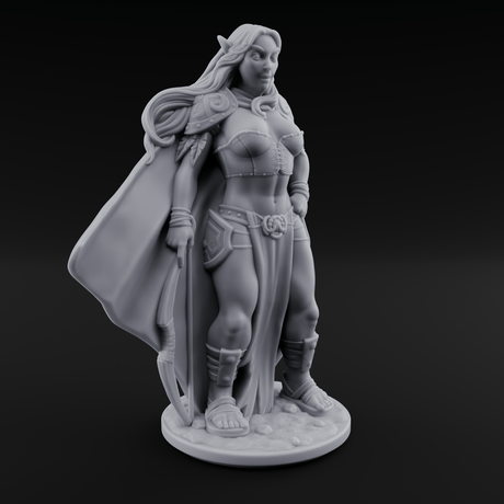 Cape Swishing Elf Rangers Miniature for Dungeons and Dragons, Pathfinder or other TTRPGs