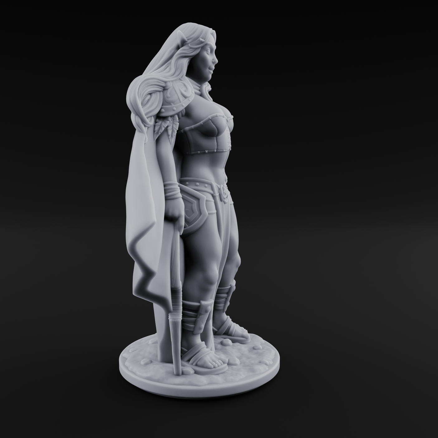 Cape Swishing Elf Ranger A Miniature for Dungeons and Dragons, Pathfinder or other TTRPGs