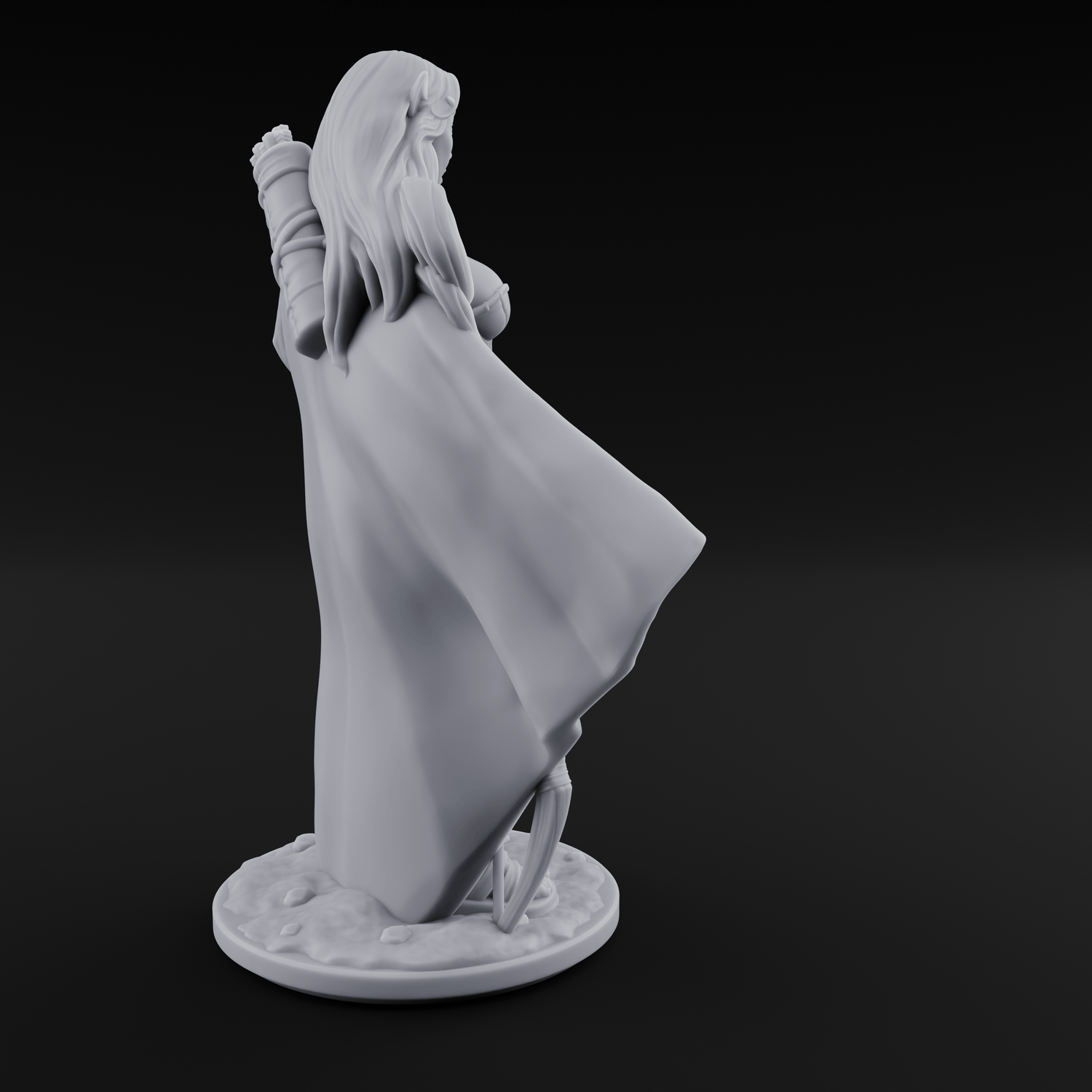 Cape Swishing Elf Ranger A Miniature for Dungeons and Dragons, Pathfinder or other TTRPGs