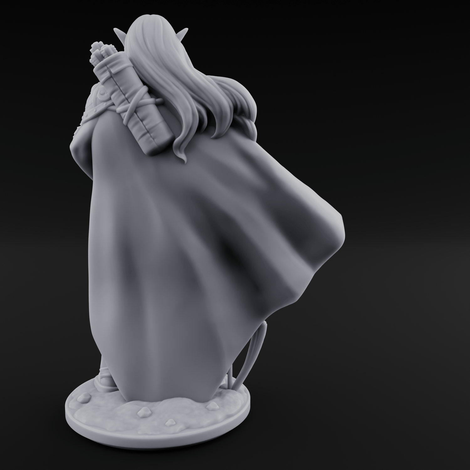 Cape Swishing Elf Ranger A Miniature for Dungeons and Dragons, Pathfinder or other TTRPGs