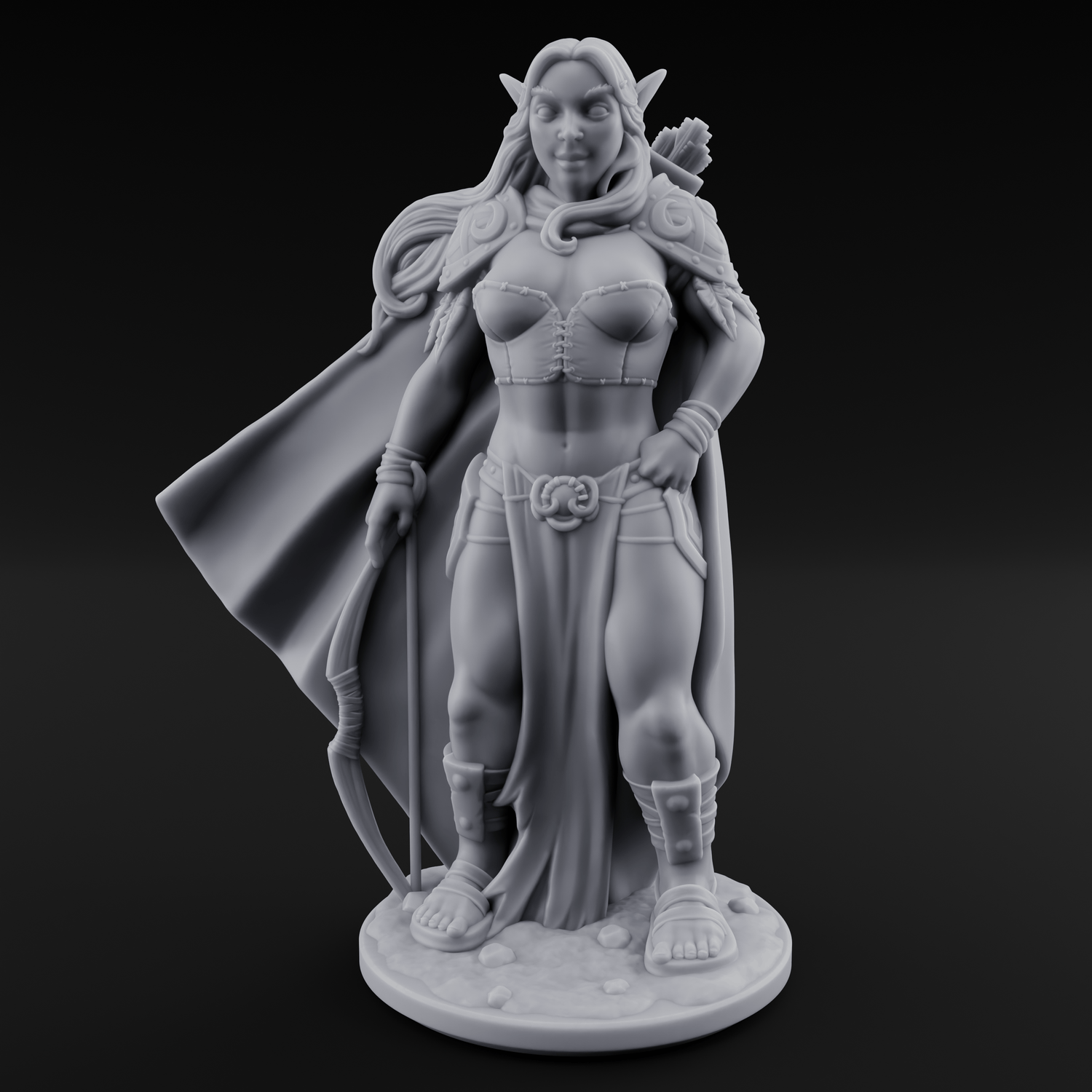 Cape Swishing Elf Ranger A Miniature for Dungeons and Dragons, Pathfinder or other TTRPGs
